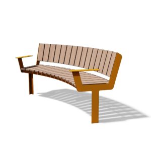 Banc R2000 concave avec accoudoirs pour séniors AVOISE