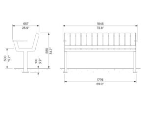 Banc bois L1800 avec accoudoirs adapté séniors DUREIL (2)