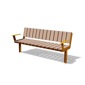 Banc droit avec accoudoirs L1800mm DOUCELLES