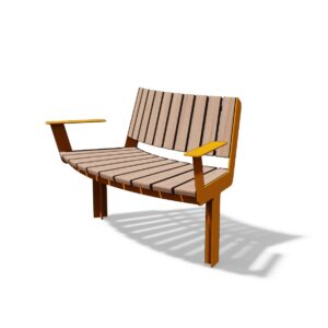 Banc en bois convexe avec accoudoirs AVESSAC