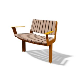 Banc sénior courbe confort en bois avec accoudoirs QUILLY