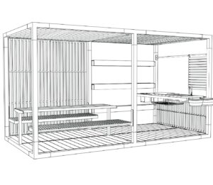 Espace repas et kitchenette Pergola MIRABEAU (3)