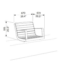 Fauteuil avec accoudoirs à fixer sur muret CENON (5)