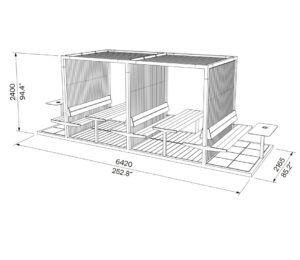 Grand espace d'accueil avec pergola double AUREL (2)