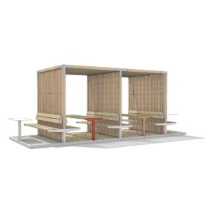 Grand espace d'accueil avec pergola double AUREL