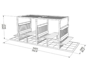 Jardinières suspendues et pergola double GORDES (3)