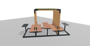 Pergola picnic en bois et toit végétal CAVAILLON (5)
