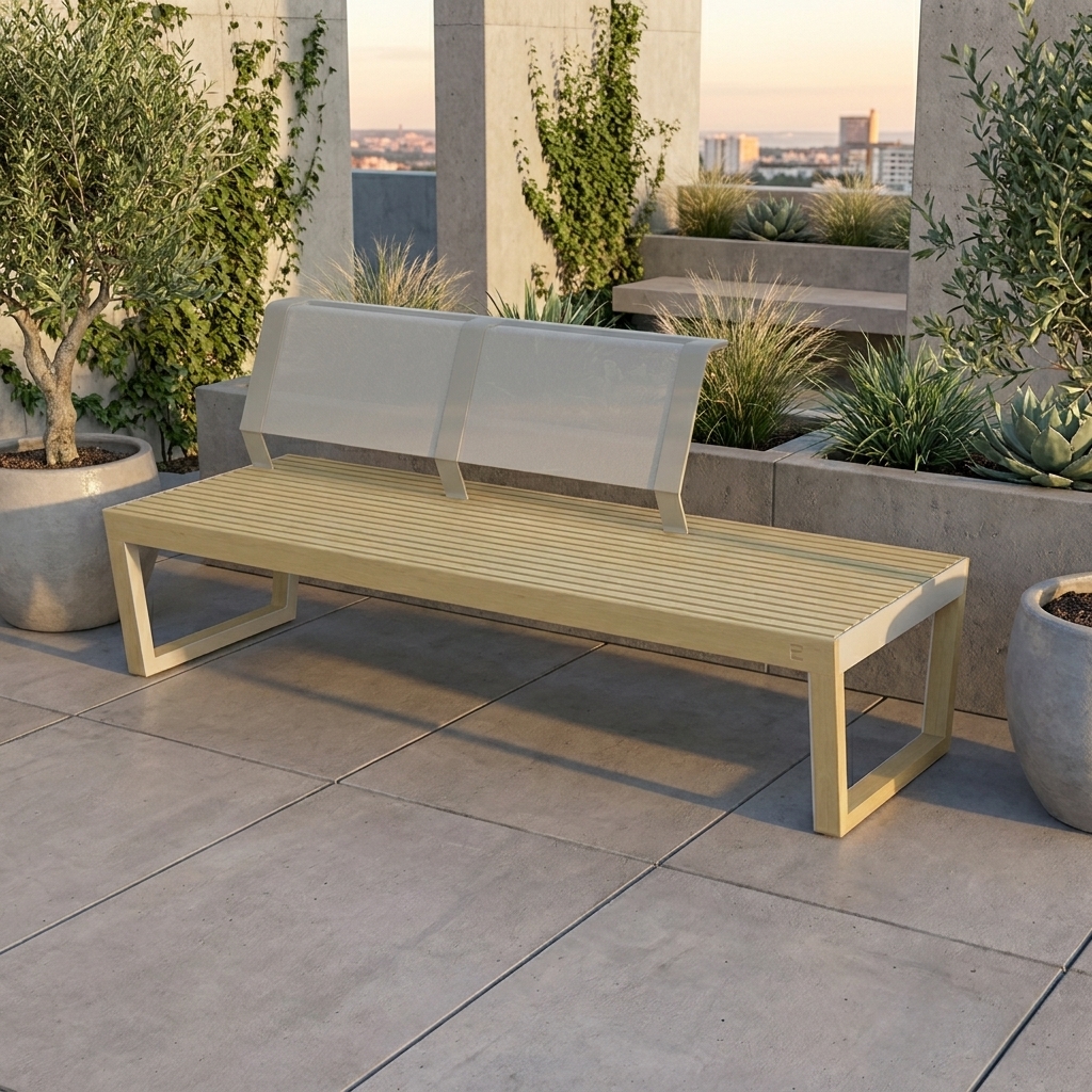 Banc design avec dossier partiel COGGIA