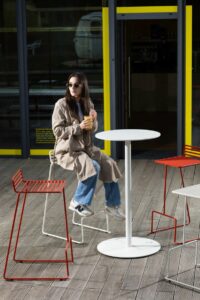 Chaise haute de bar tout acier outdoor TRALONCA