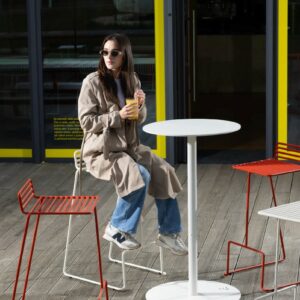 Chaise haute de bar tout acier outdoor TRALONCA