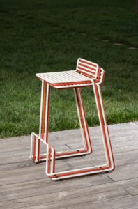Chaise haute de bar tout acier outdoor TRALONCA