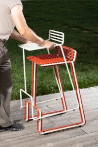 Chaise haute de bar tout acier outdoor TRALONCA