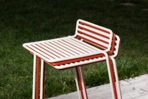 Chaise haute de bar tout acier outdoor TRALONCA