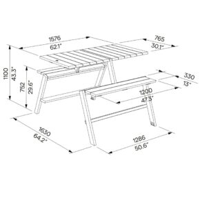 Set pique-nique Bar pour 4 personnes LES ULMES