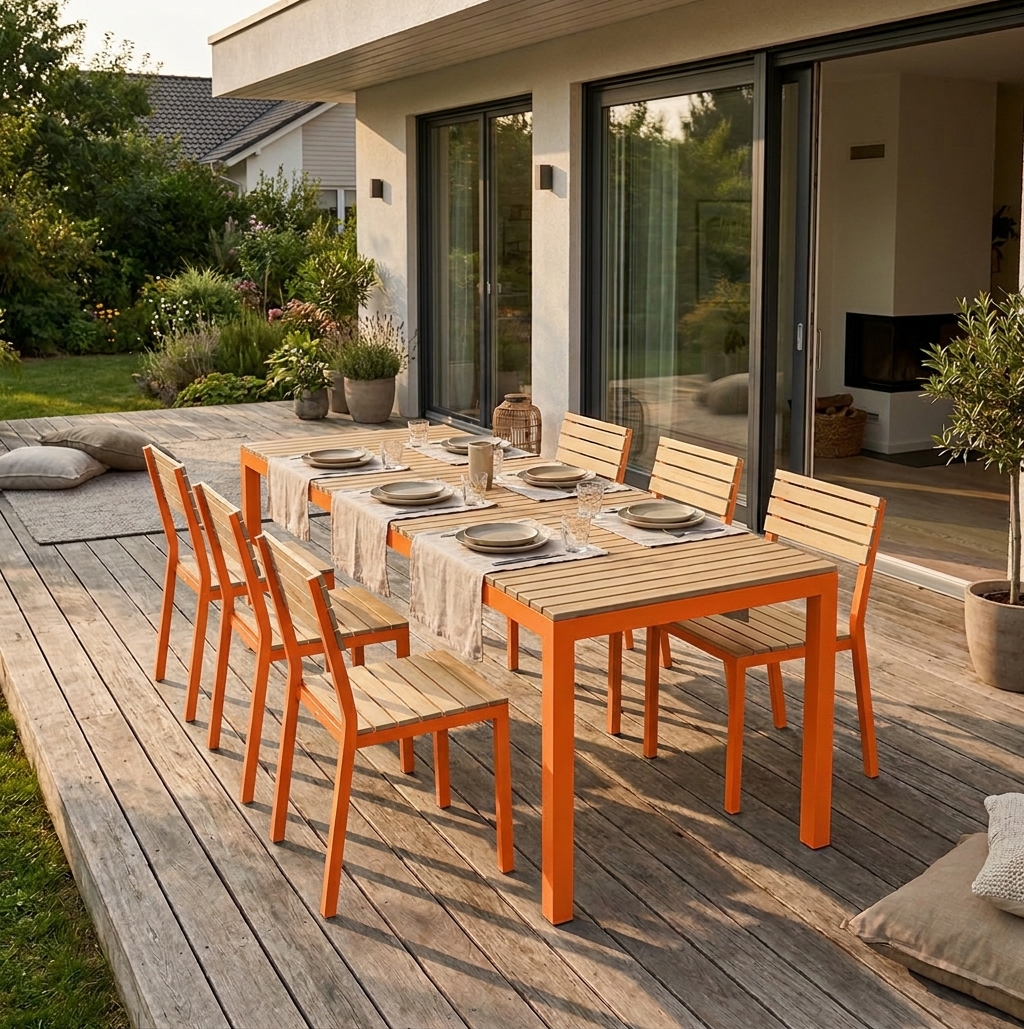 Table bois extérieur solide 2m SOCCIA
