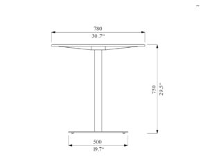Table tout acier outdoor 780mm SCOLCA