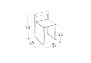Tabouret HPL avec dossier confort GIUNCHETO