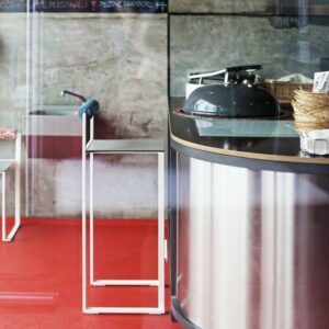 Tabouret de bar HPL avec dossier extérieur GAGNO