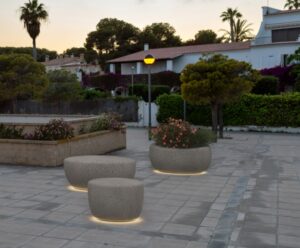 Jardinières béton rondes TROUVILLE