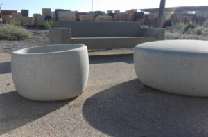 Jardinières béton rondes TROUVILLE