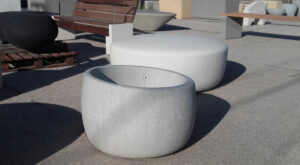 Jardinières béton rondes TROUVILLE