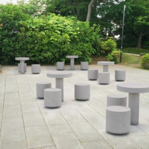 Petite table béton circulaire pratique YPORT