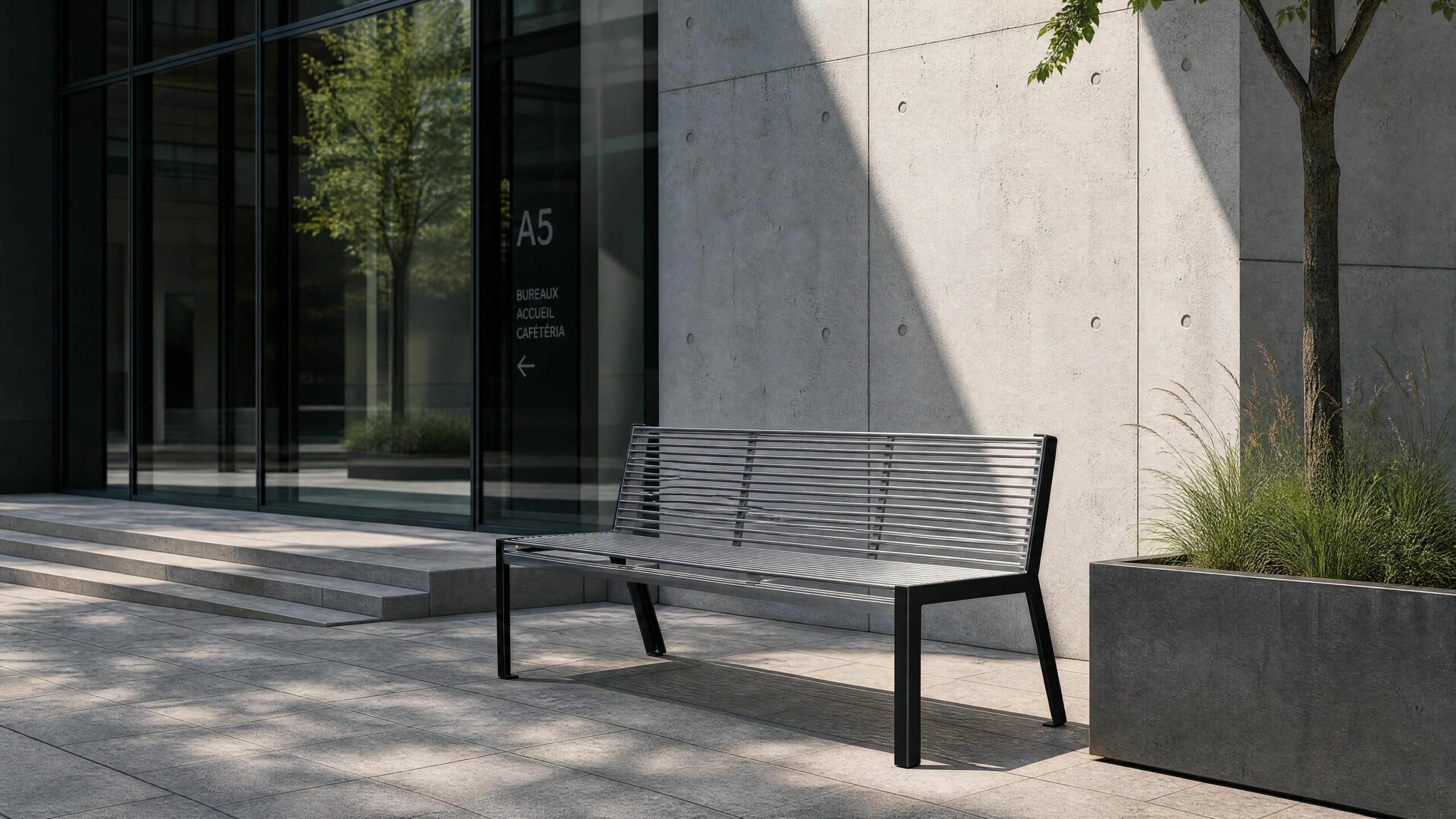 Banc robuste tout acier HULDA