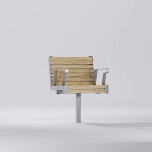 Fauteuil bois pivotant avec accoudoirs HULDA