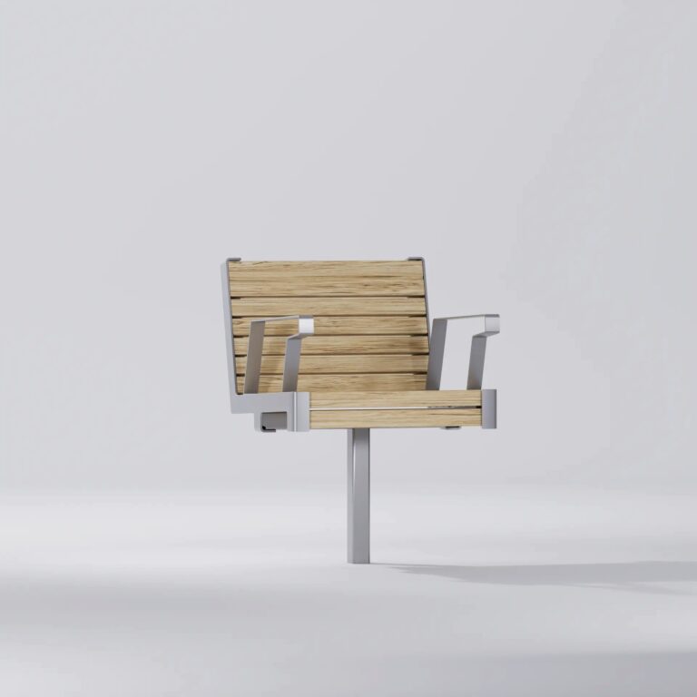 Fauteuil bois pivotant avec accoudoirs HULDA