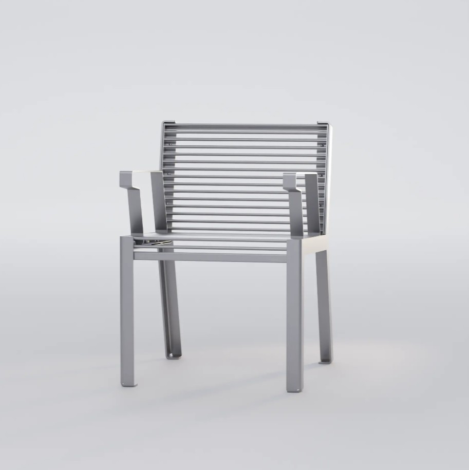 Fauteuil robuste tout acier HULDA