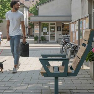 Fauteuil urbain avec dossier haut DAGNY