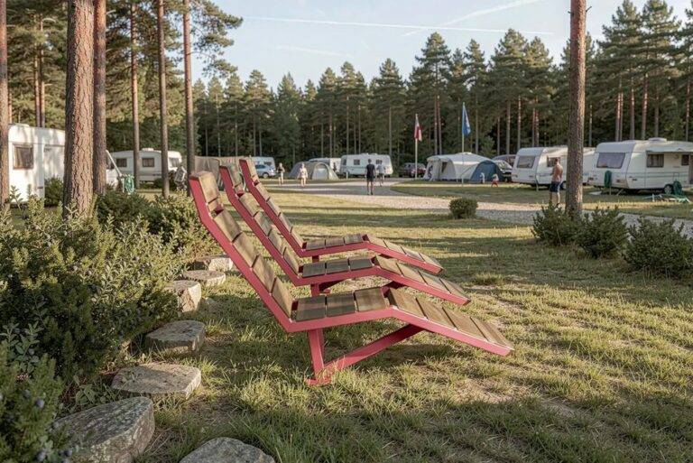 Solide chaise longue urbaine en bois DAGNY