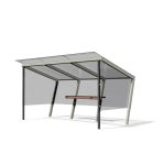 Abri fumeurs L4170mm entièrement vitré avec cendrier CRÉTEIL