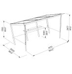 Abri fumeurs L4170mm entièrement vitré avec cendrier CRÉTEIL(6)