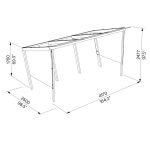 Abri vélos avec toit et parois en verre L4170mm THOIRY (2)