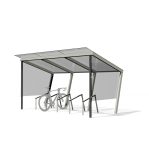 Abri vélos avec toit et parois en verre L4170mm THOIRY