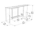 Abribus L4170mm avec banc et corbeille intégrés et 2 parois latérales DUGNY (4)