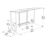 Abribus L4170mm avec banc et corbeille intégrés et paroi latérale VILLEMOMBLE(2)