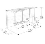 Abribus L4170mm avec banc et corbeille intégrés et paroi latérale VILLEMOMBLE(4)