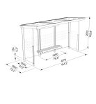 Abribus L4170mm avec parois latéales et banc et toit vert STAINS (2)
