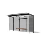 Abribus L4170mm avec parois latérales et banc PANTIN