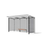 Abribus L4270mm avec banc et parois latérales CLAMART