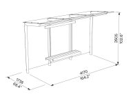 Abribus L4700mm avec banquette bois intégrée MONTREUIL (5)
