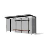 Abribus L5540mm avec double parois latérales AUBERVILLIERS