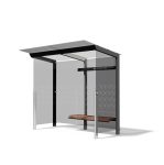 Abribus avec banc bois et 2 parois latérales BOBIGNY (1)
