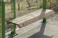 Abribus avec banc bois et 2 parois latérales BOBIGNY (11)