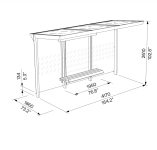 Abribus moyen format L4170mm banc et toit végétalisé VAUJOURS (2)