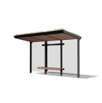 Abribus moyen format L4170mm banc et toit végétalisé VAUJOURS