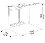 Abribus simple L2800 avec banquette bois BAGNOLET (2)
