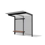 Abribus simple L2800 avec banquette bois BAGNOLET